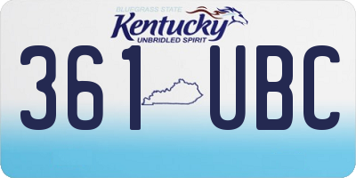 KY license plate 361UBC