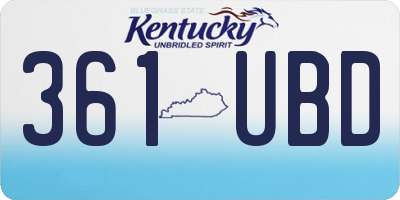 KY license plate 361UBD