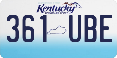 KY license plate 361UBE