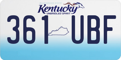 KY license plate 361UBF