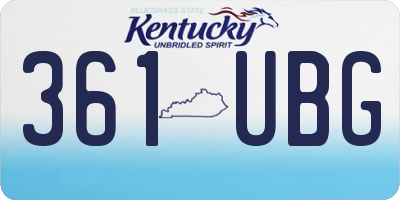 KY license plate 361UBG