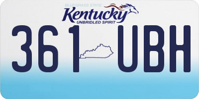 KY license plate 361UBH