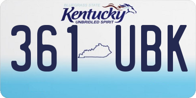 KY license plate 361UBK