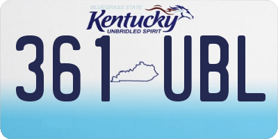 KY license plate 361UBL