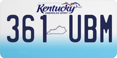 KY license plate 361UBM