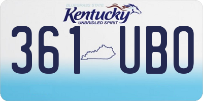 KY license plate 361UBO