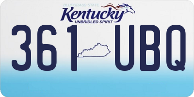 KY license plate 361UBQ