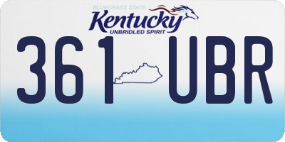 KY license plate 361UBR