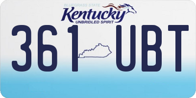 KY license plate 361UBT