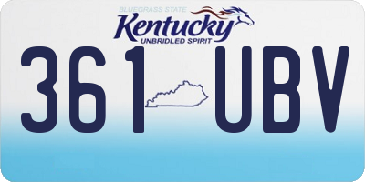KY license plate 361UBV