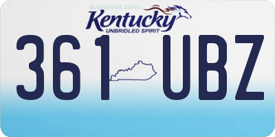 KY license plate 361UBZ