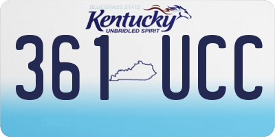 KY license plate 361UCC
