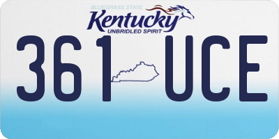 KY license plate 361UCE