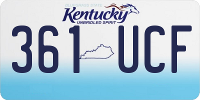 KY license plate 361UCF