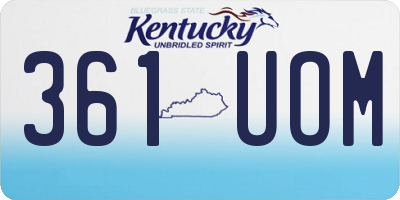 KY license plate 361UOM