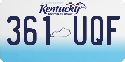 KY license plate 361UQF