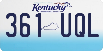 KY license plate 361UQL
