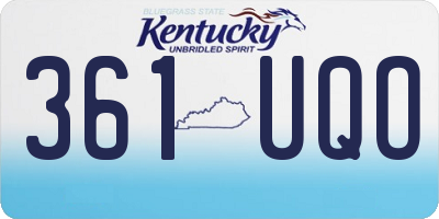 KY license plate 361UQO
