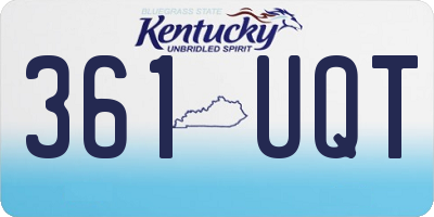 KY license plate 361UQT