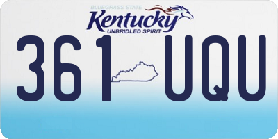 KY license plate 361UQU