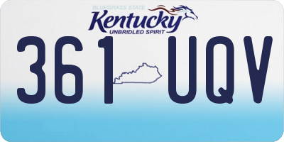 KY license plate 361UQV