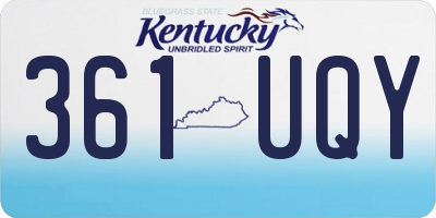KY license plate 361UQY