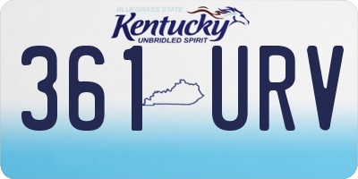 KY license plate 361URV