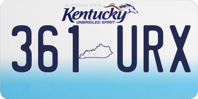 KY license plate 361URX