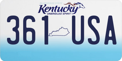 KY license plate 361USA