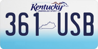 KY license plate 361USB