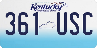 KY license plate 361USC