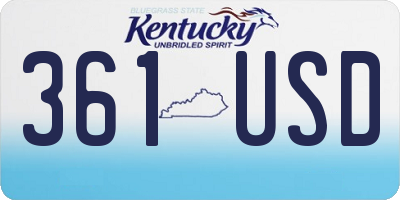 KY license plate 361USD