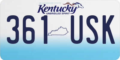 KY license plate 361USK