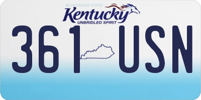 KY license plate 361USN