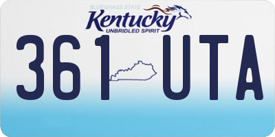 KY license plate 361UTA