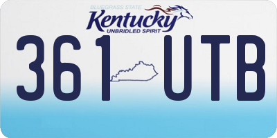 KY license plate 361UTB