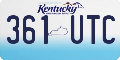 KY license plate 361UTC