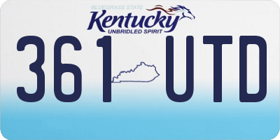 KY license plate 361UTD