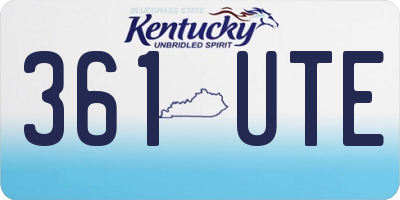 KY license plate 361UTE