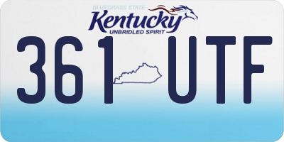 KY license plate 361UTF