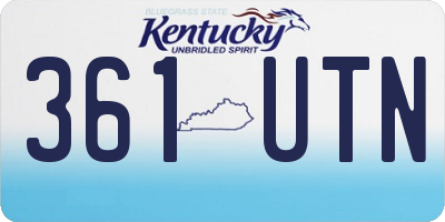 KY license plate 361UTN