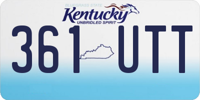 KY license plate 361UTT