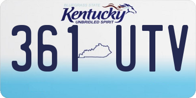 KY license plate 361UTV