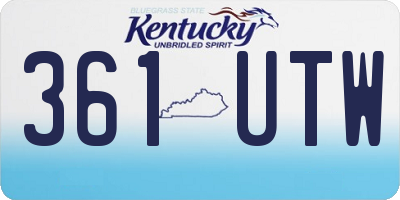 KY license plate 361UTW