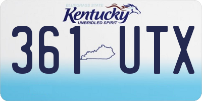 KY license plate 361UTX