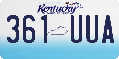 KY license plate 361UUA