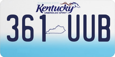 KY license plate 361UUB