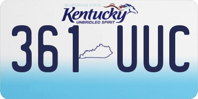 KY license plate 361UUC