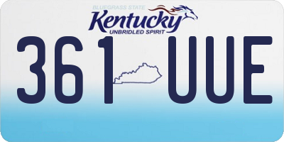 KY license plate 361UUE