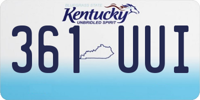KY license plate 361UUI